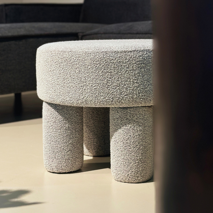 Poef Demi – Bouclé Naturel