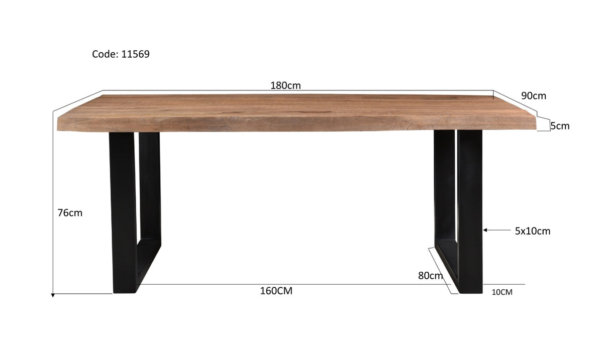 Eettafel Sturdy Tree Top U | Naturel