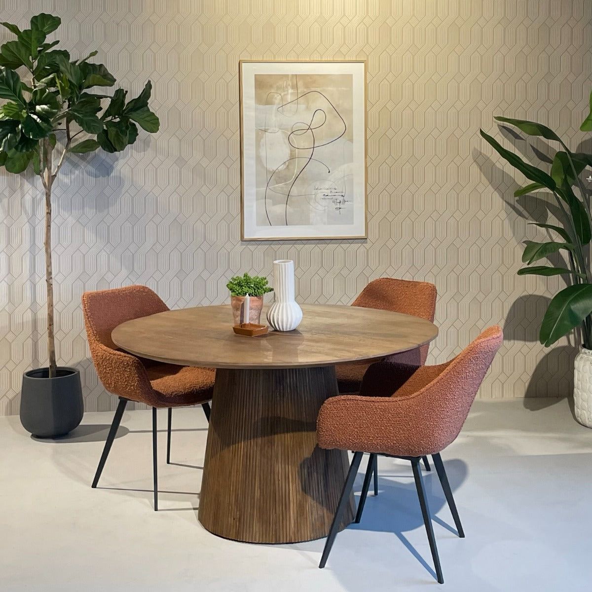 Eettafel Salvator Rond | Lichtbruin