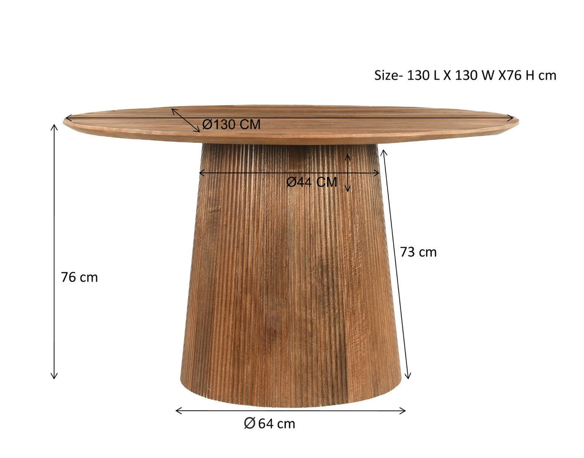 Eettafel Salvator Rond | Lichtbruin