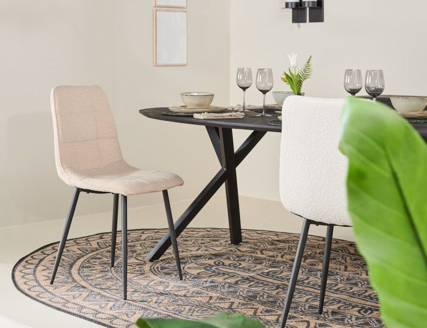 Eetkamerstoel Yerevan – Bouclé Taupe