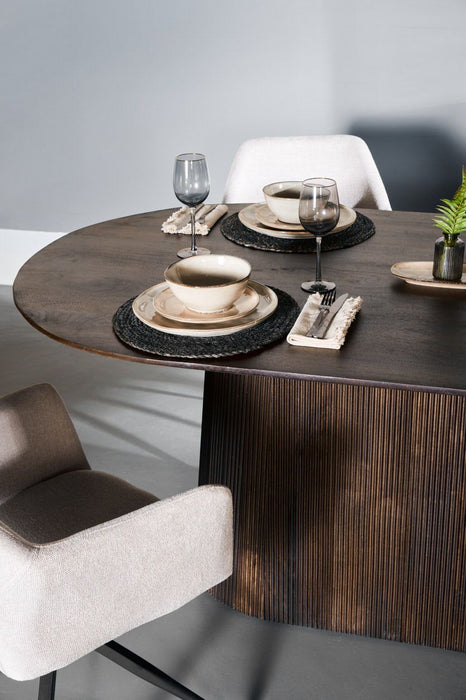 Eettafel Mokka Donkerbruin - 230cm | Ovaal