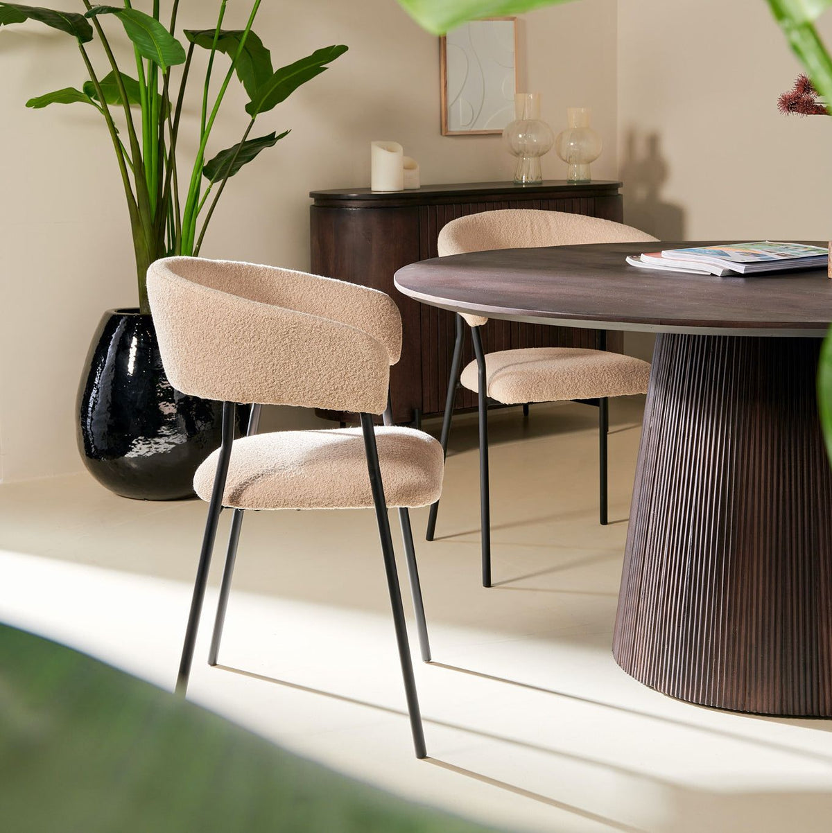 Eettafel Mokka Rond | Donkerbruin