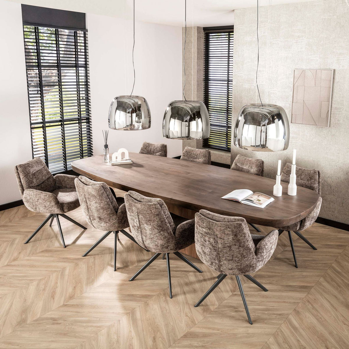 Eettafel Arcadia Ovaal | Massief acacia brown