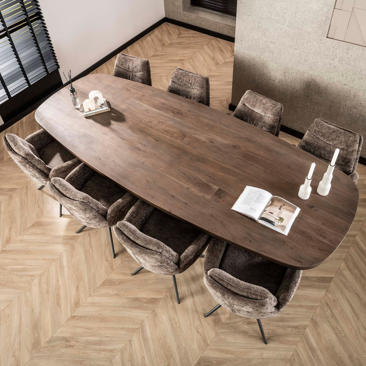 Eettafel Arcadia Ovaal | Massief acacia brown