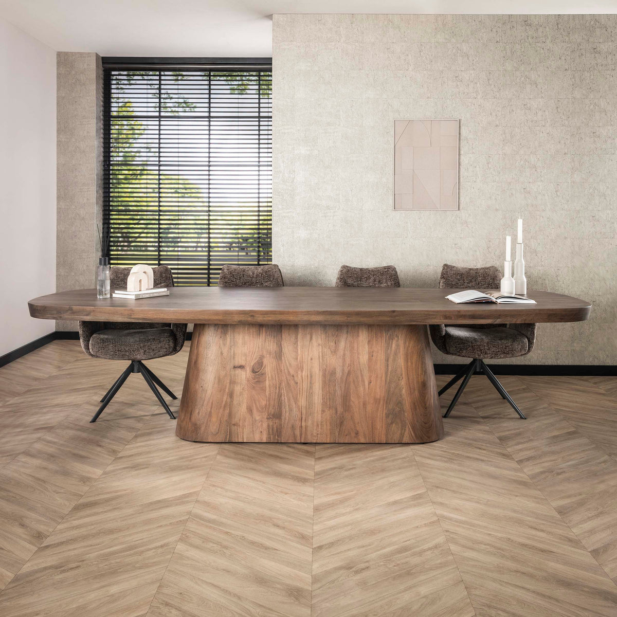 Eettafel Arcadia Ovaal | Massief acacia brown