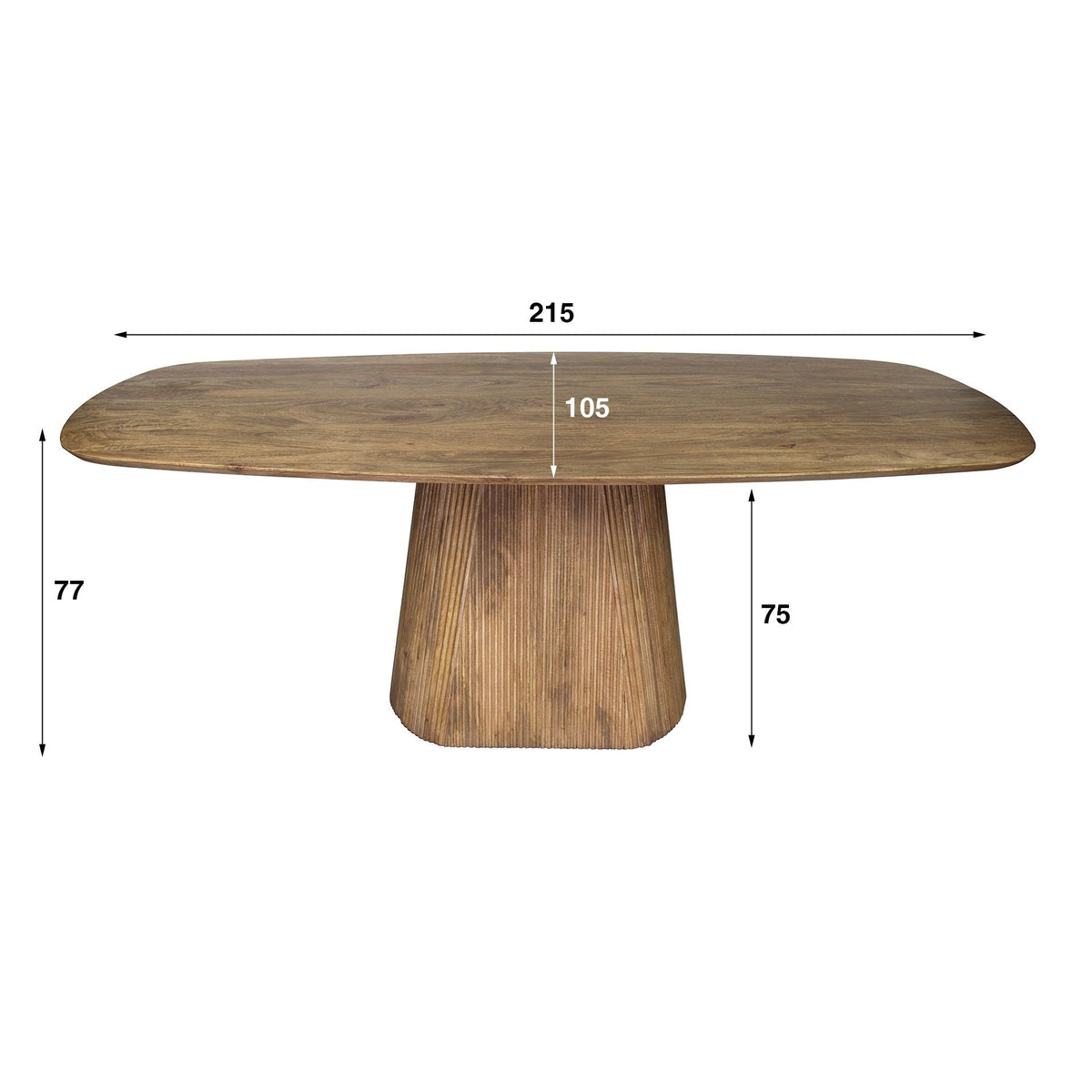 Eettafel Wave Centro Ovaal | Massief mango zand