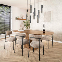Eettafel Wave Centro Ovaal | Massief mango zand