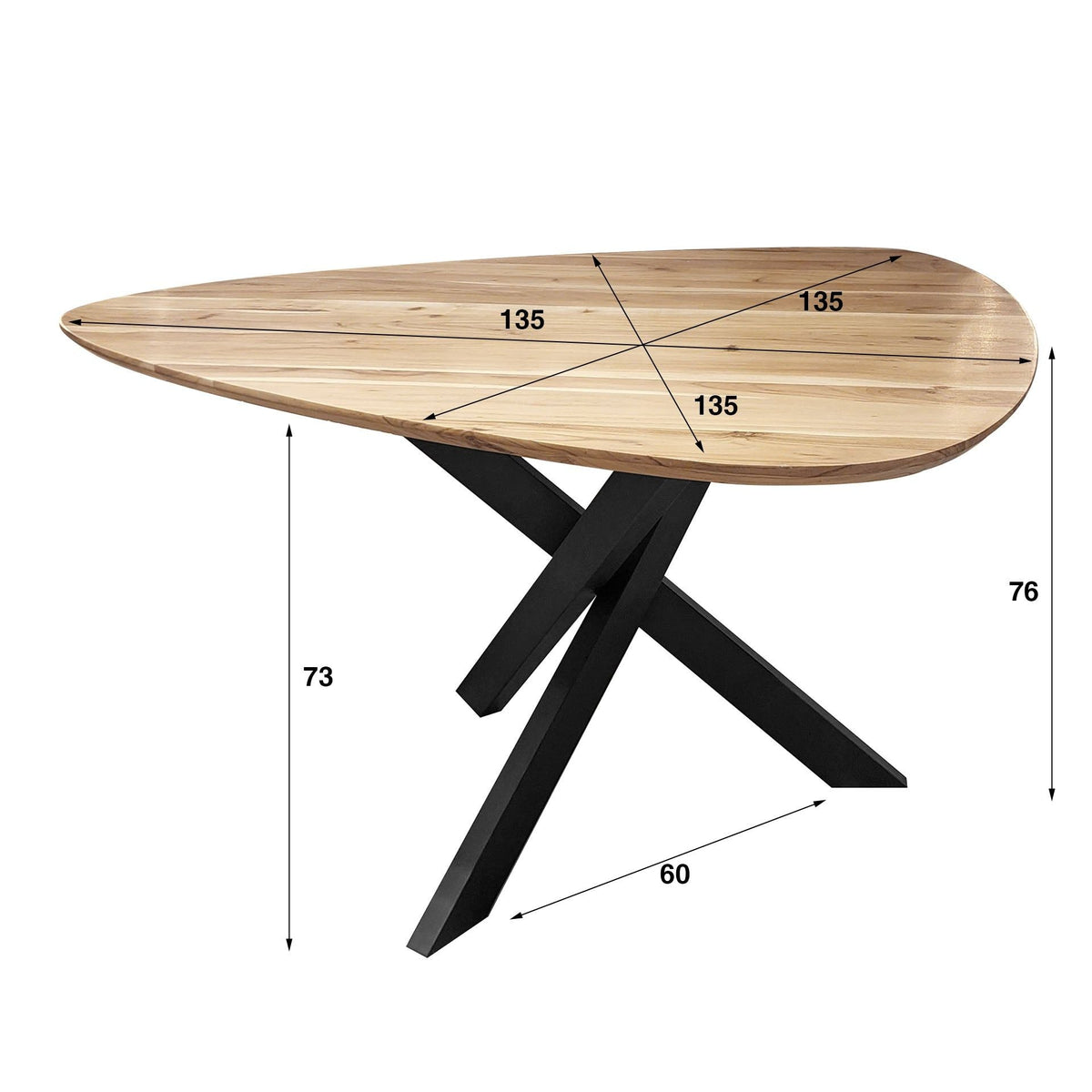 Eettafel Triangle Organisch gevormd | Massief acacia