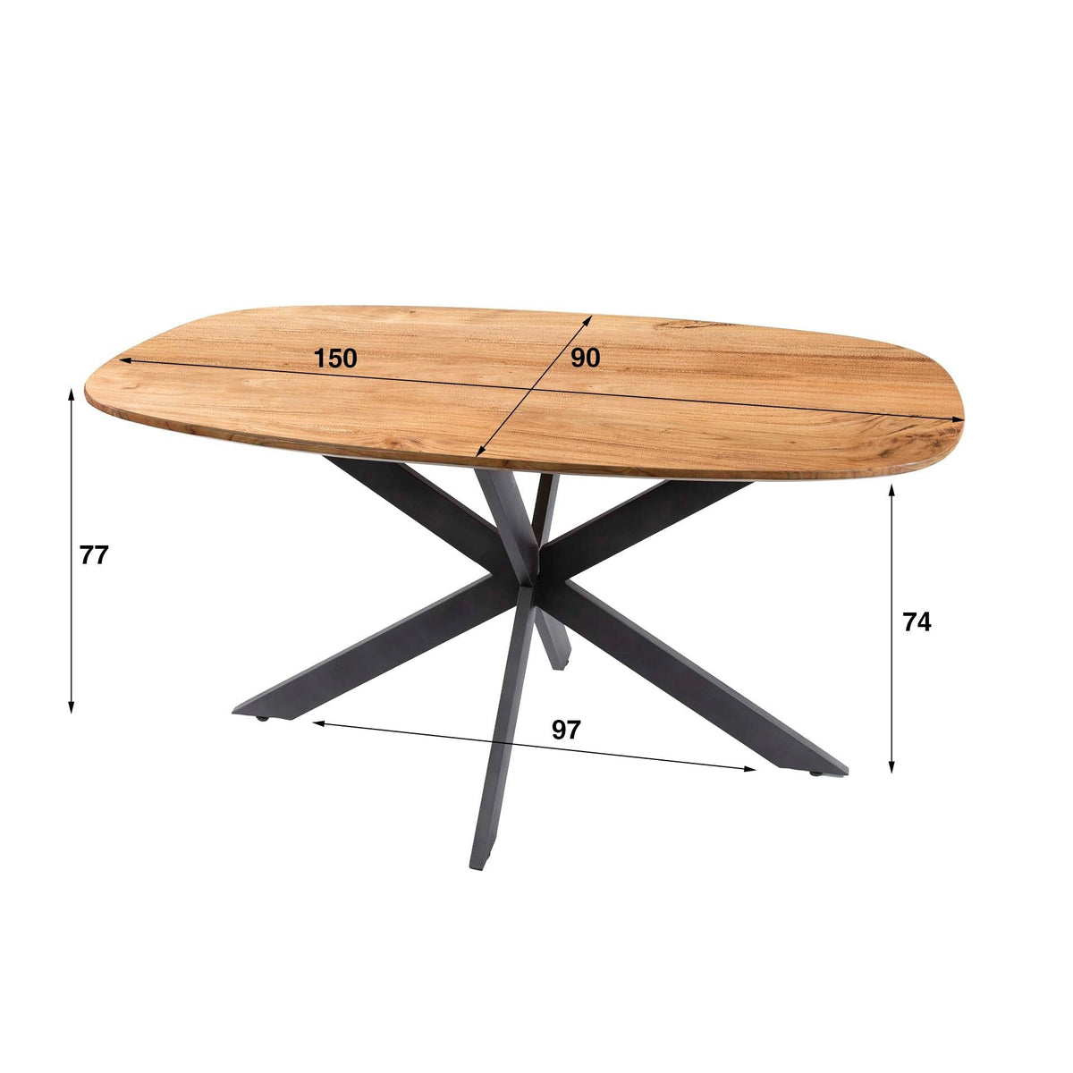 Eettafel Arhus Ovaal | Massief acacia