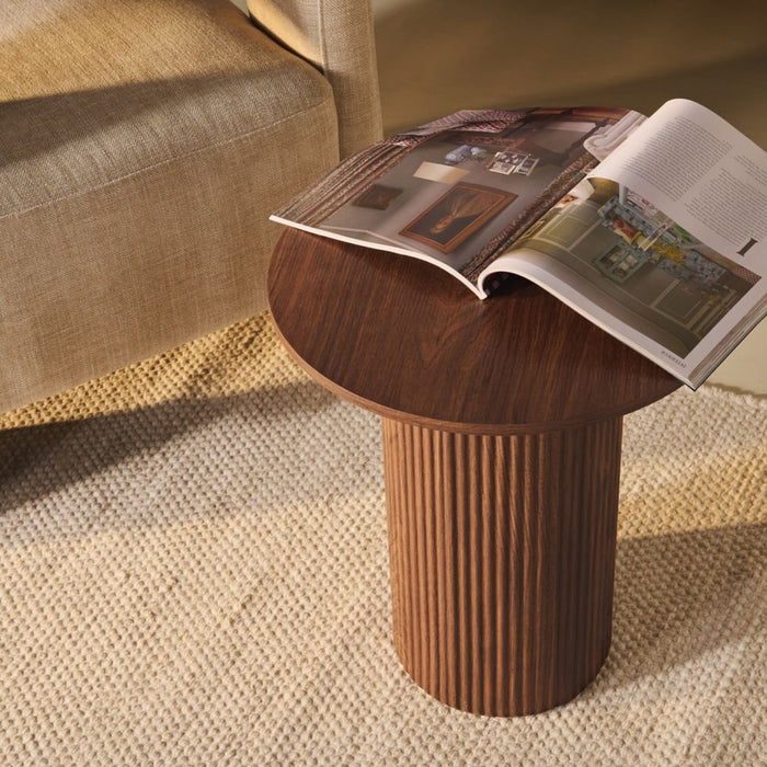 Bijzettafel Nora | Walnoot Ø40cm