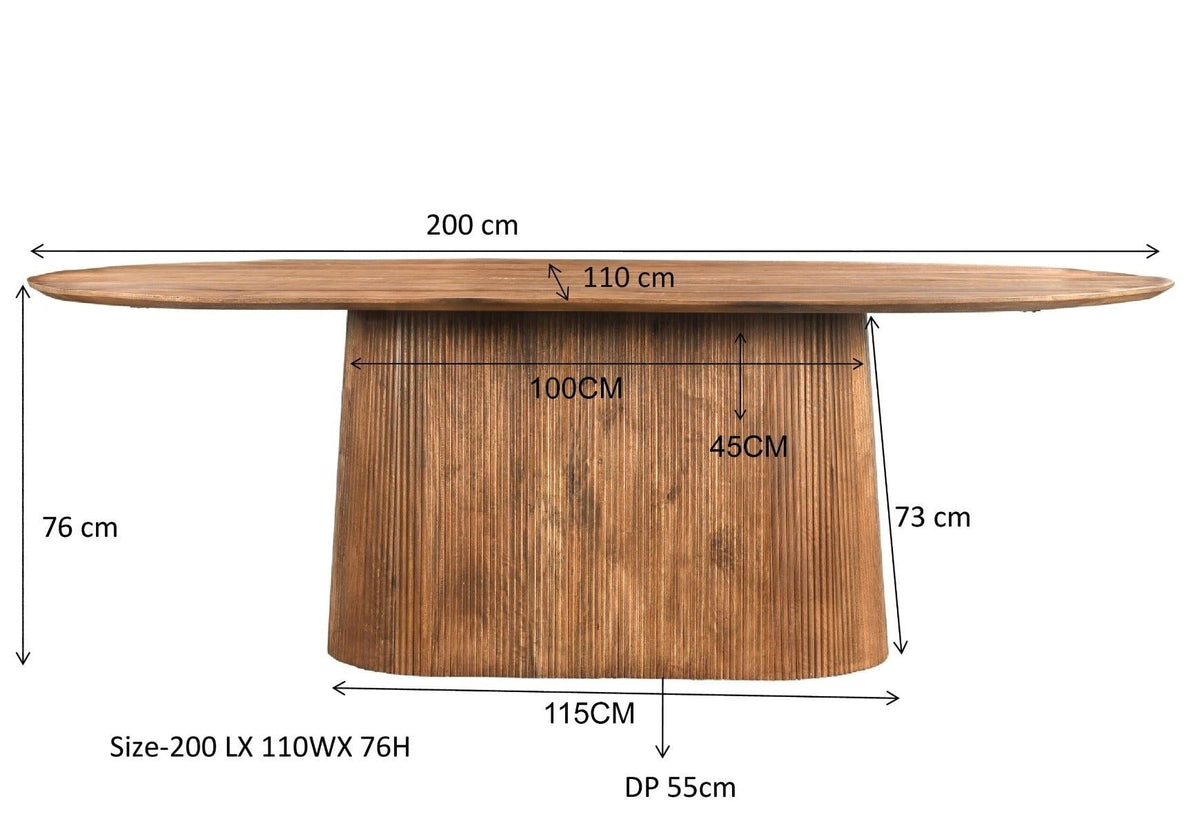 Eettafel Salvator Ovaal | Lichtbruin