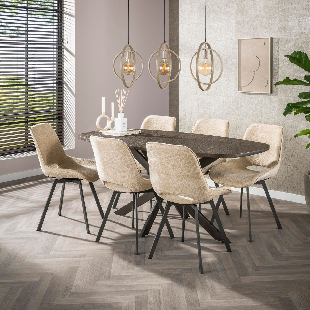 Eettafel Bronvik Ovaal | Brons liquid metal