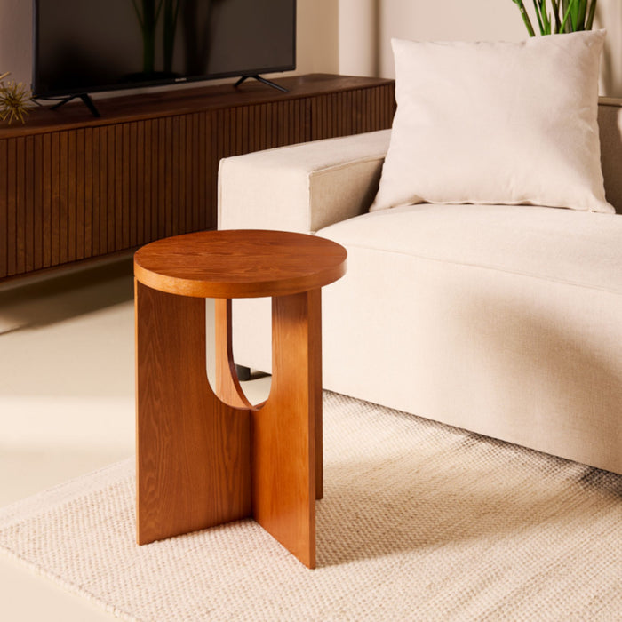 Bijzettafel Oscar | Walnoot Ø40cm