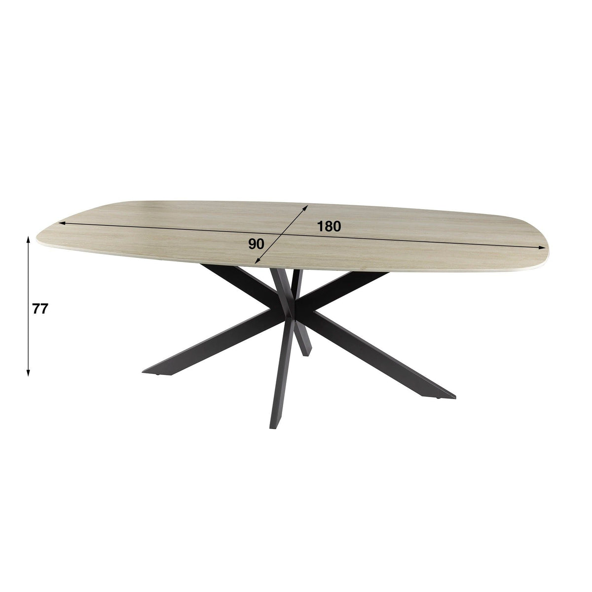 Eettafel Romano Ovaal | 3D keramiek travertin
