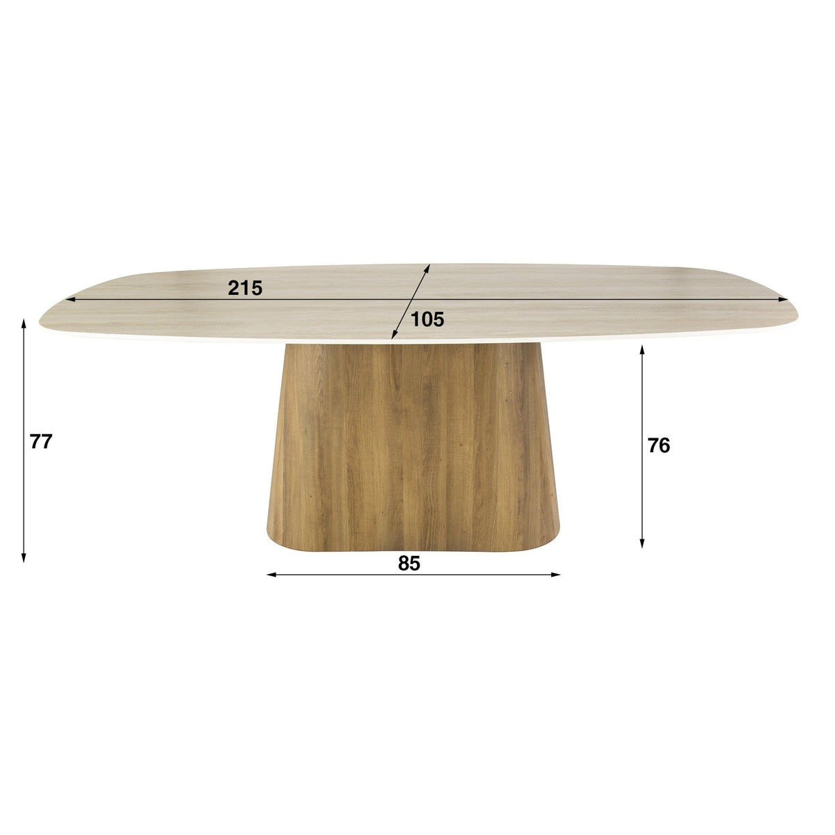 Eettafel Centro Ovaal | 3D keramiek travertin