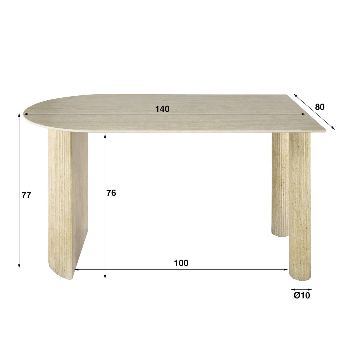 Eettafel Romano Organisch | Keramiek travertin