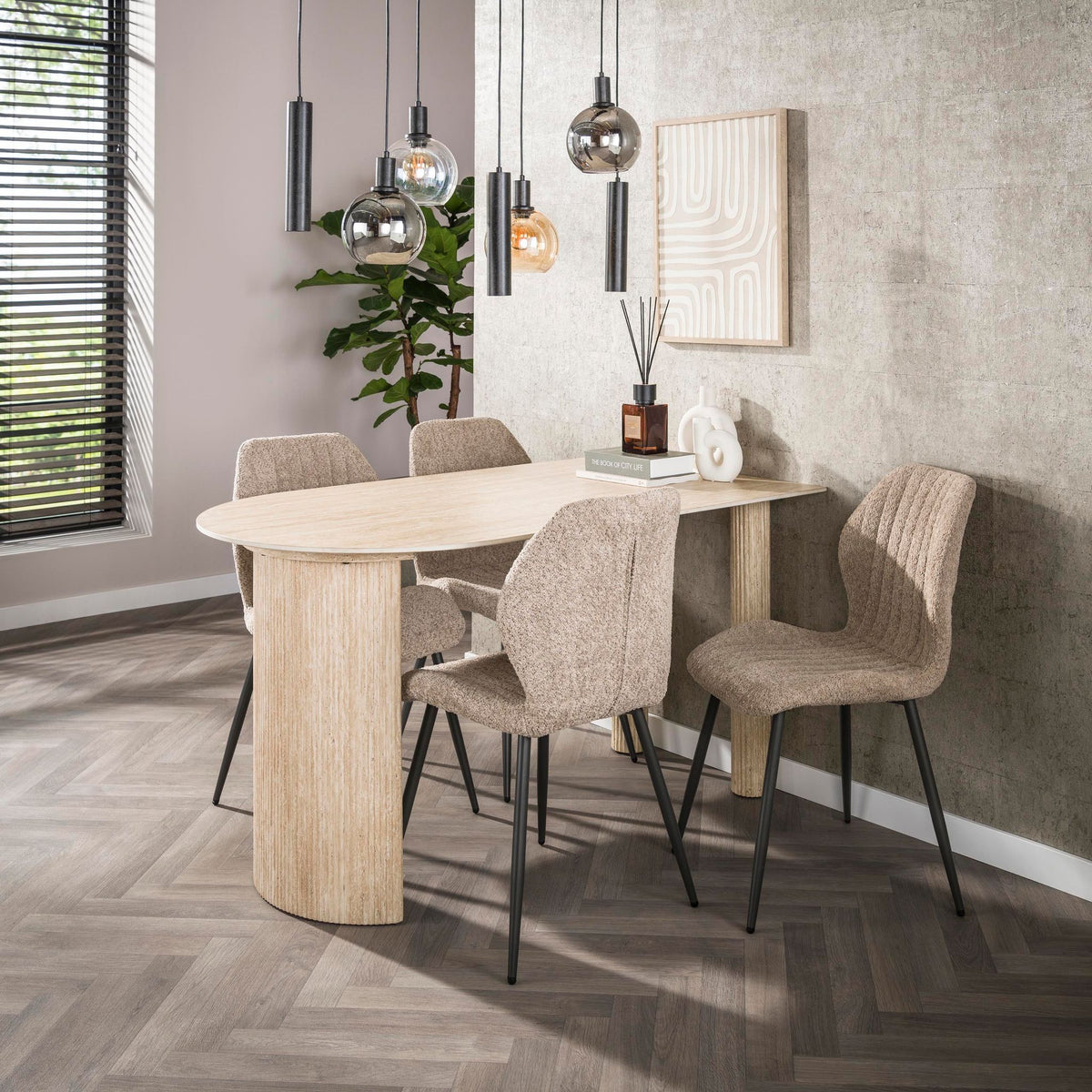 Eettafel Romano Organisch | Keramiek travertin