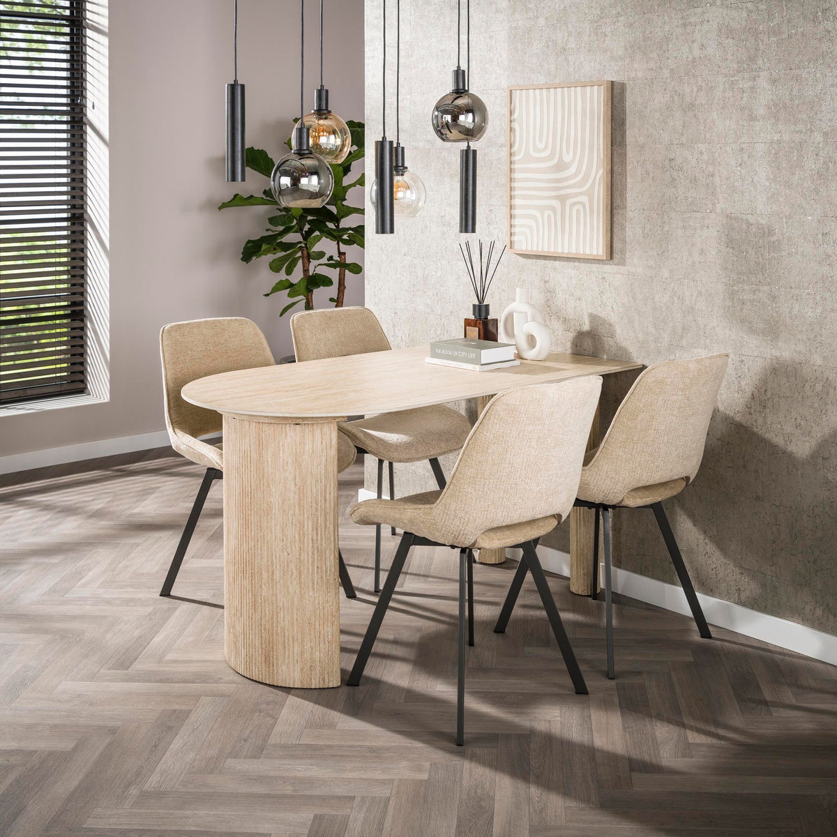 Eettafel Romano Organisch | Keramiek travertin