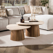 Salontafel Romano Driehoekig Set van 2 | Travertin