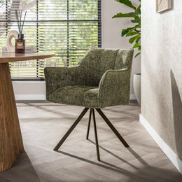 Eetkamerstoel Raster Hoven | Groen-bruin