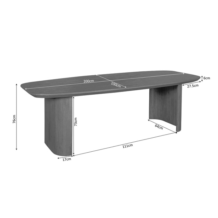 Eettafel Maré Brown - 200cm | Deens Ovaal