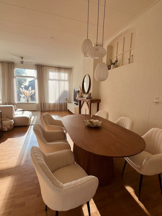 Eettafel Mokka Lichtbruin 230cm | Ovaal