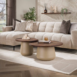 Salontafelset Dune Rond | Beige / Brown
