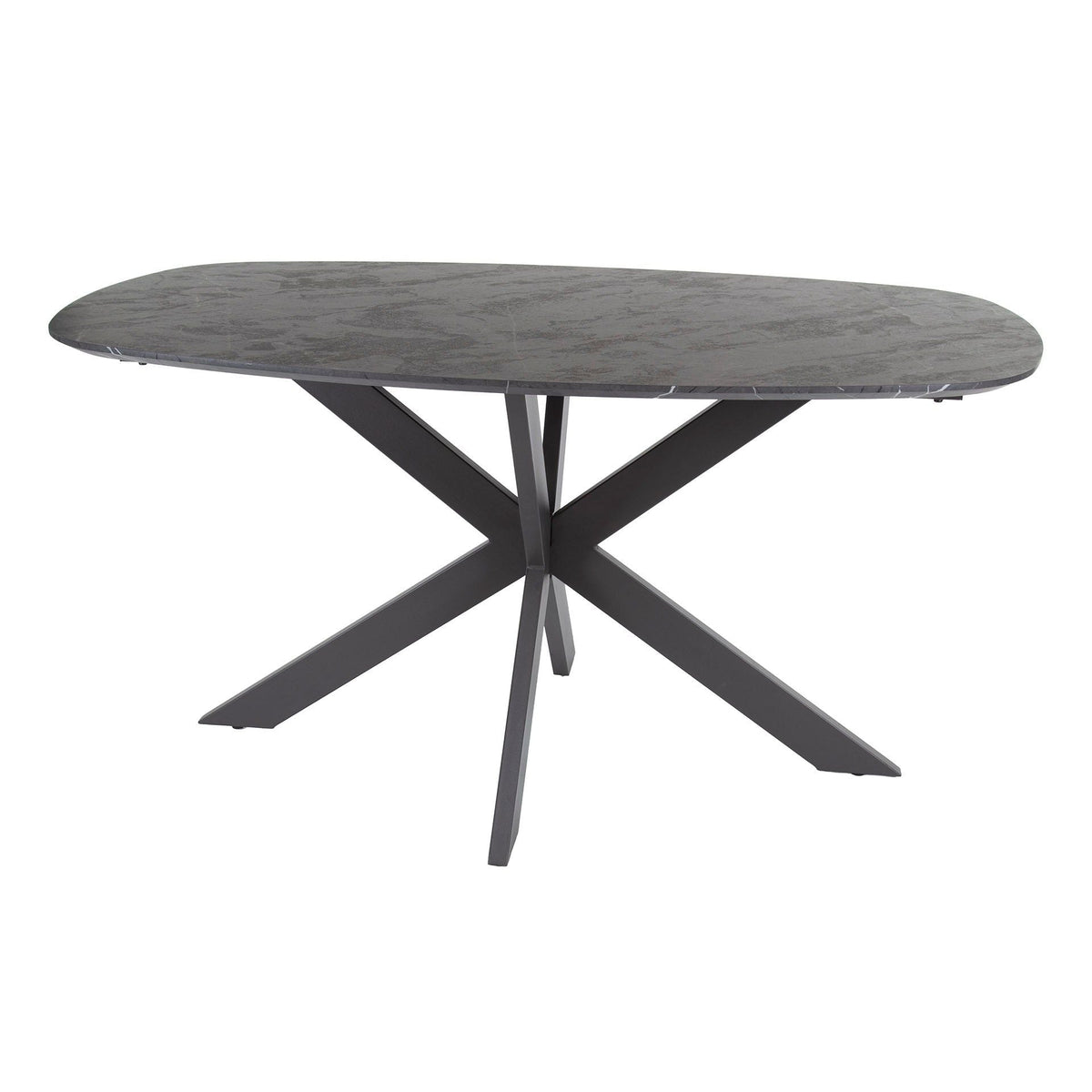 Eettafel Onyx Ovaal | 3D melamine graphite
