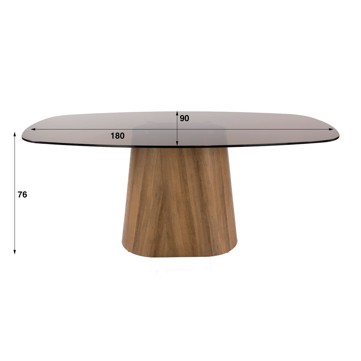 Eettafel Tinto Centro | Brons Glas