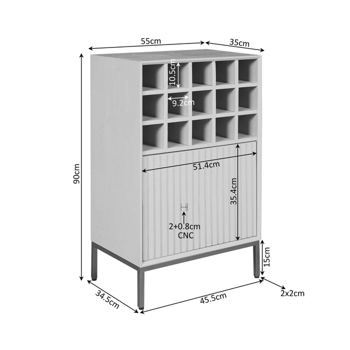 Wijnkast Madison | Brown 55cm