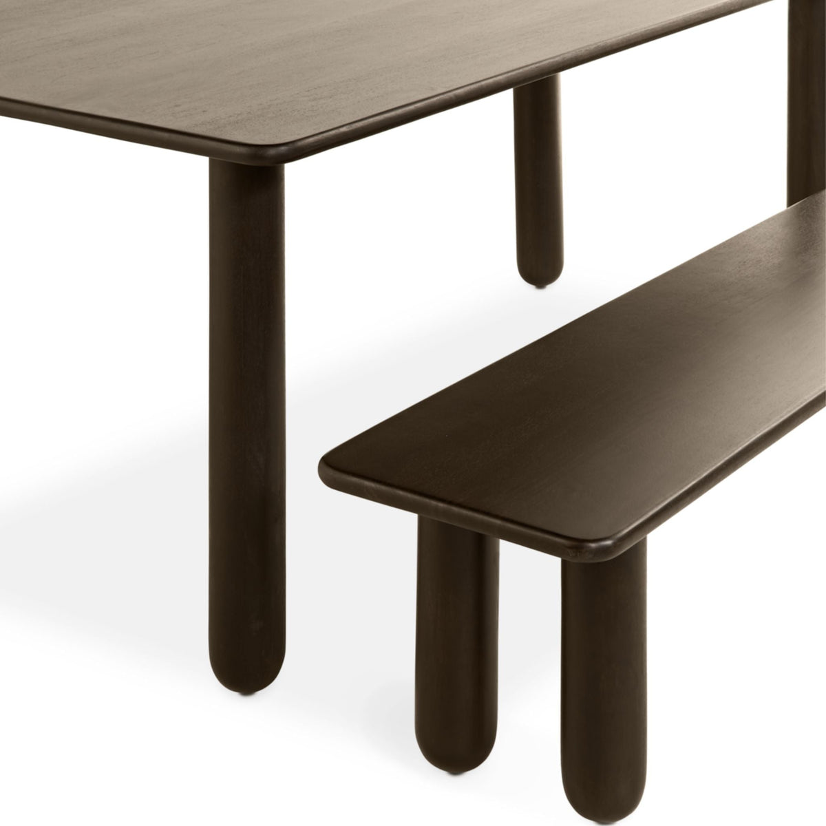 Eettafel Rondo Rechthoekig | Donkerbruin