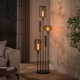 Vloerlamp Serene Switch Getrapt 2+3L | Sienna Bruin