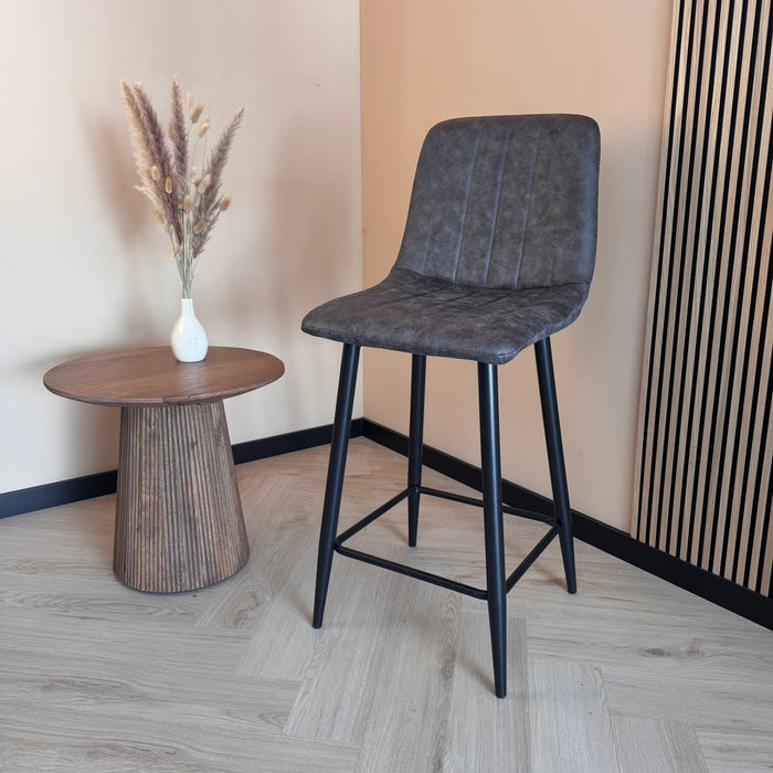 Barkruk Jax – Microleder Antraciet