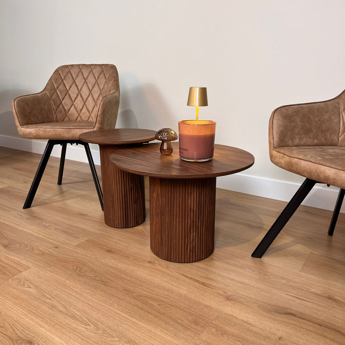 Bijzettafel Nora | Walnoot Ø40cm