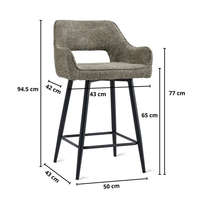 Barkruk Ray - Stof Taupe