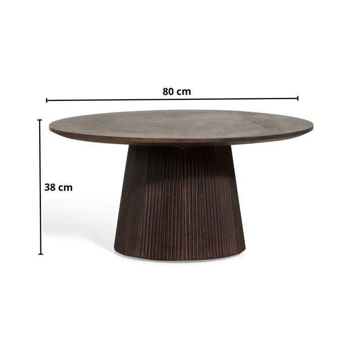 Bijzettafel Mokka | Donkerbruin Ø80cm