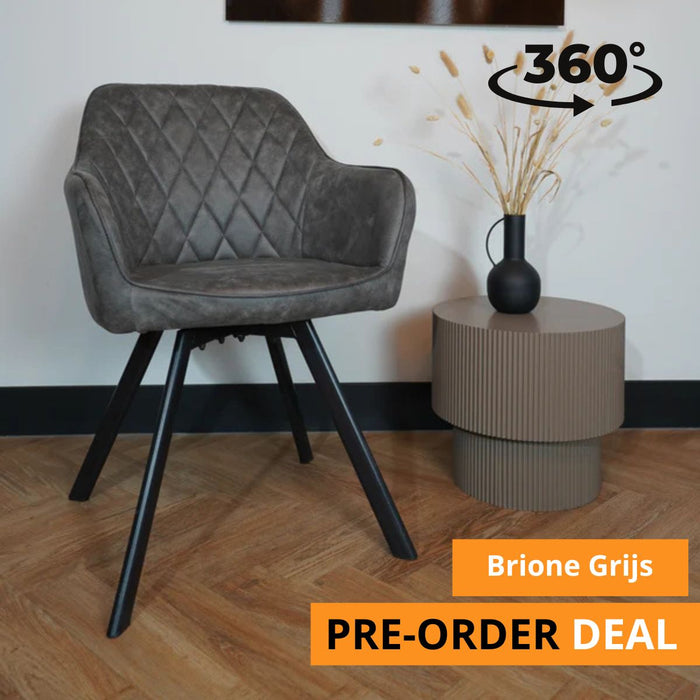 Eetkamerstoel Brione - Microvezel Grijs