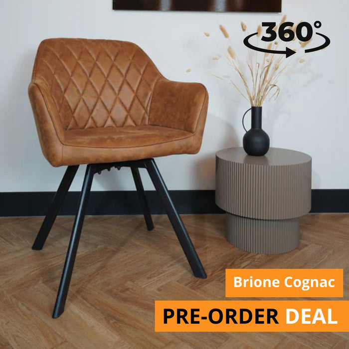 Eetkamerstoel Brione - Microvezel Cognac