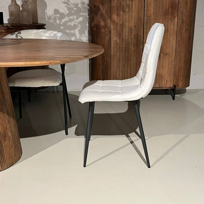 Eetkamerstoel Yerevan – Bouclé Ivoor