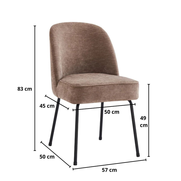 Eetkamerstoel Mona - Stof Taupe