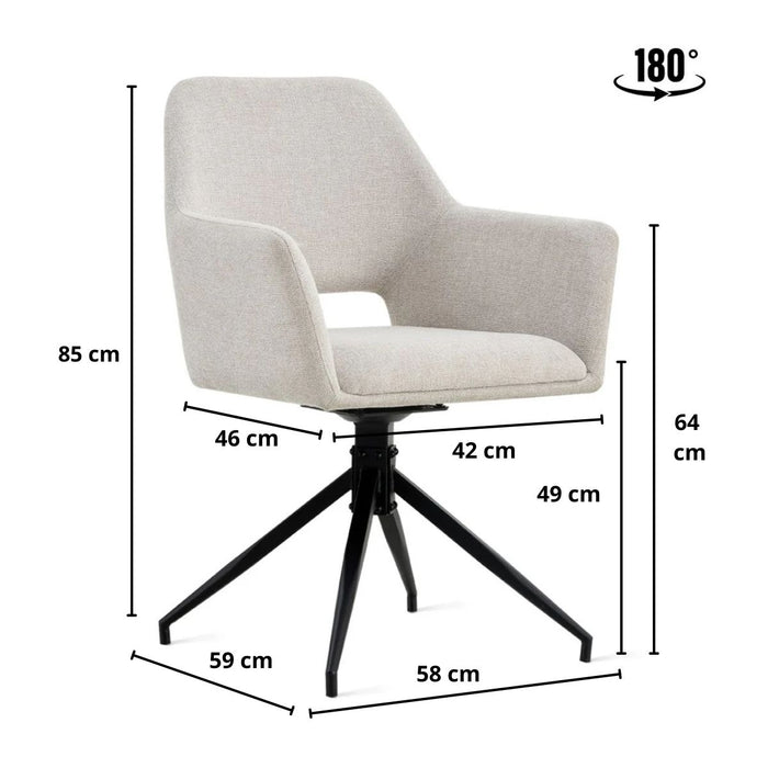 Eetkamerstoel Tess – Linnen Beige