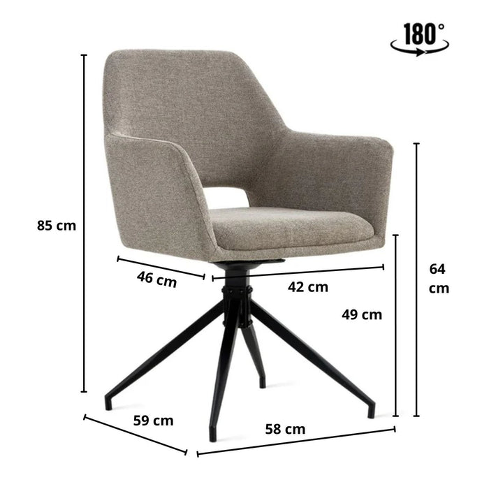 Eetkamerstoel Tess – Linnen Taupe