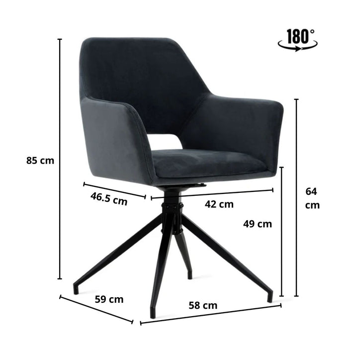 Eetkamerstoel Tess – Velvet Antraciet