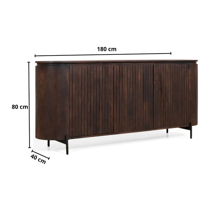 Dressoir Mokka | Donkerbruin 180cm