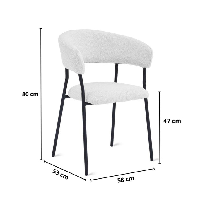 Eetkamerstoel Ava – Bouclé Ivoor