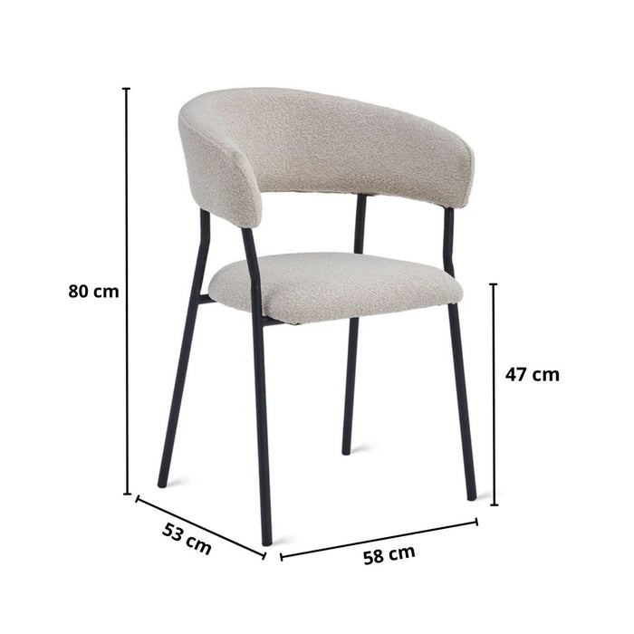 Eetkamerstoel Ava – Bouclé Taupe