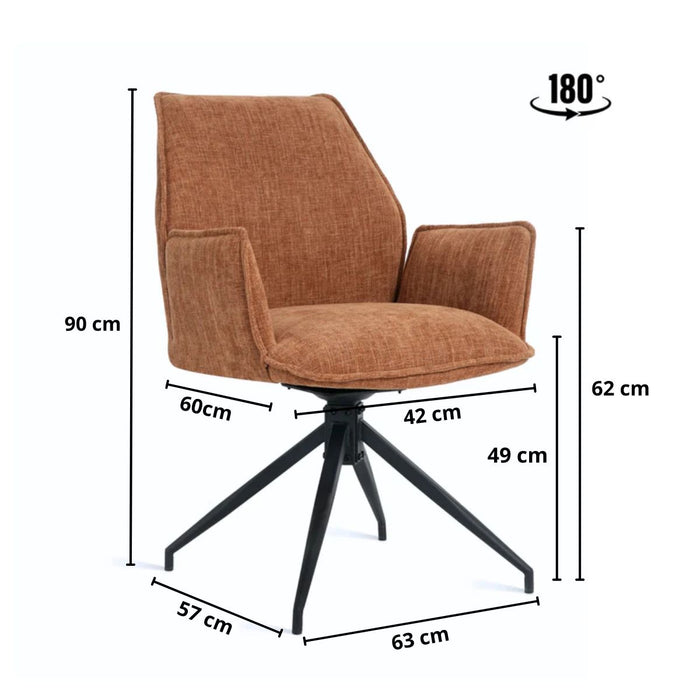 Eetkamerstoel Jill – Stof Roest