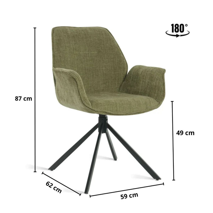 Eetkamerstoel Lenny – Stof Mosgroen