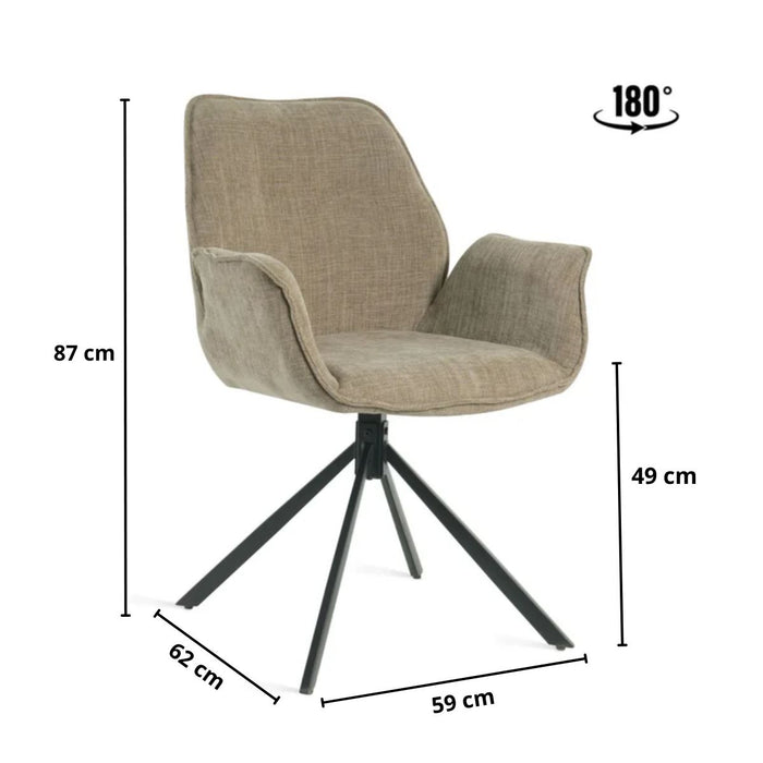 Eetkamerstoel Lenny – Stof Taupe